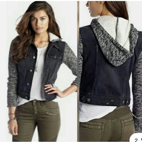 Free People Denim Distressed Jean Jacket - Pumice Black XS - Picture 1 of 8